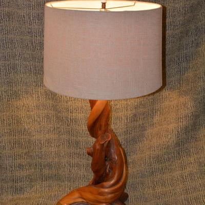 Vintage MCM Driftwood Table Lamp 30.5