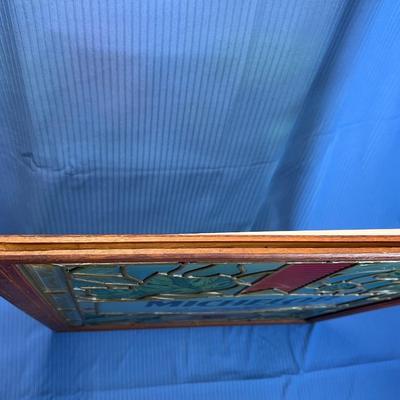 Rare Vintage Plastic Stained Glass Michelob Panel Wood Frame (2 of 2)