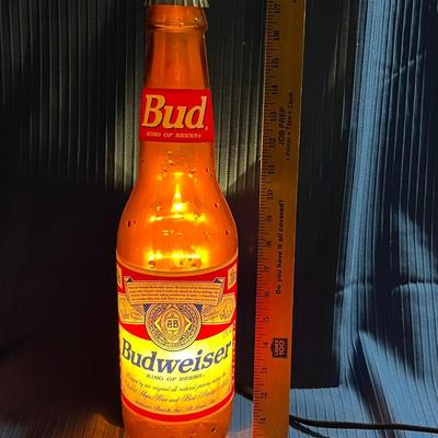 Vintage Lg. Budweiser Bottle Bar Light 18
