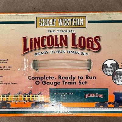 Lionel Great Western Lincoln Logs Train Set 0 Gauge 60â€ Oval Track