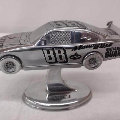 Godinger Silver Art Dale Ernhardt, Jr. National Guard/Mountain Dew #88 NASCAR Stock on Pedestal with Box (#35)