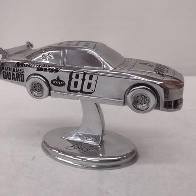 Godinger Silver Art Dale Ernhardt, Jr. National Guard/Mountain Dew #88 NASCAR Stock on Pedestal with Box (#35)
