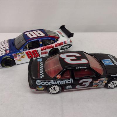 Pair of NASCAR Dale Earnhardt #3 Goodwrench and Dale, Jr #88 National Guard Die Cast Race Cars with Boxes (#36)