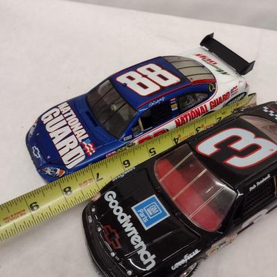 Pair of NASCAR Dale Earnhardt #3 Goodwrench and Dale, Jr #88 National Guard Die Cast Race Cars with Boxes (#36)