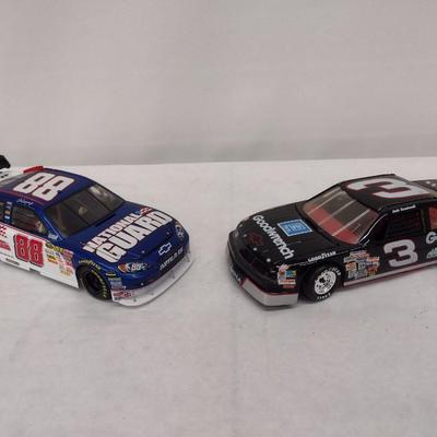 Pair of NASCAR Dale Earnhardt #3 Goodwrench and Dale, Jr #88 National Guard Die Cast Race Cars with Boxes (#36)