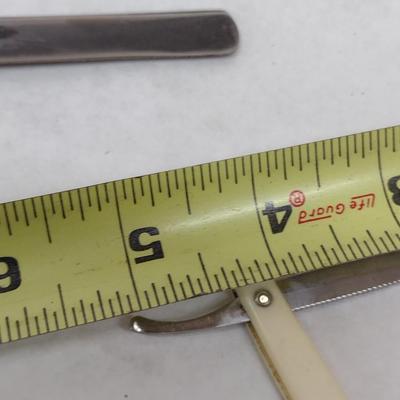 Pair of Vintage Edmond Roffler Straight Razors with Celluloid Handles with Boxes (#7)