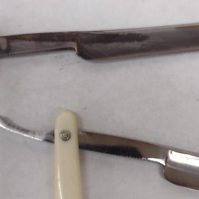 Pair of Vintage Edmond Roffler Straight Razors with Celluloid Handles with Boxes (#7)