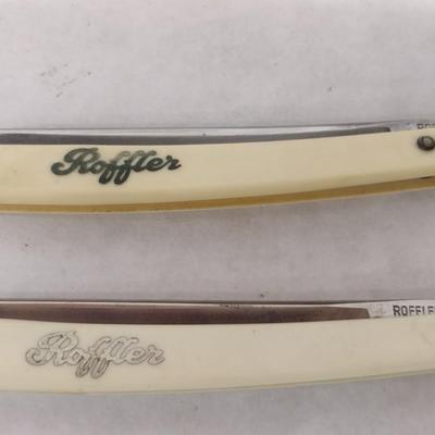 Pair of Vintage Edmond Roffler Straight Razors with Celluloid Handles with Boxes (#7)