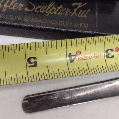 Pair of Vintage Roffler Sculpture Straight Razors with Celluloid Handles with Boxes (#8)