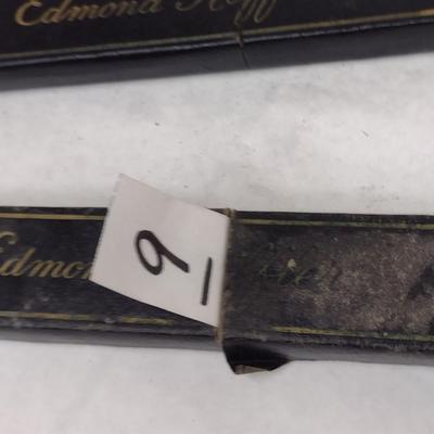 Pair of Vintage Edmond Roffler Straight Razors with Celluloid Handles with Boxes (#9)