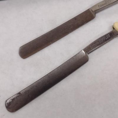 Pair of Vintage Edmond Roffler Straight Razors with Celluloid Handles with Boxes (#9)