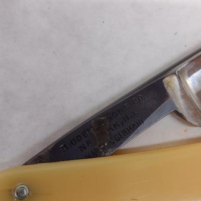 Set of Four Vintage Various Brand Straight Razors with Celluloid Handles with Boxes (#10)