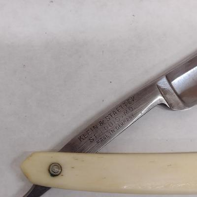 Set of Four Vintage Various Brand Straight Razors with Celluloid Handles with Boxes (#10)