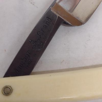 Set of Four Vintage Various Brand Straight Razors with Celluloid Handles with Boxes (#10)