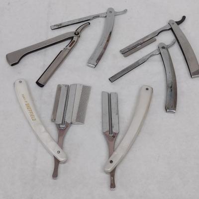 Set of Six Vintage Various Brands Groom and Shave Straight Razors (#11)