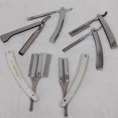 Set of Six Vintage Various Brands Groom and Shave Straight Razors (#11)