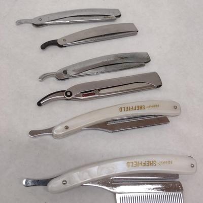 Set of Six Vintage Various Brands Groom and Shave Straight Razors (#11)