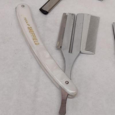 Set of Six Vintage Various Brands Groom and Shave Straight Razors (#11)