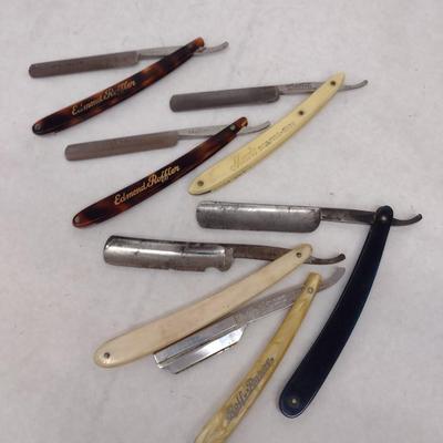 Set of Six Vintage Various Brands Straight Razors with Celluloid Handles (#12)