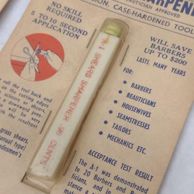 Set of 10 'A-1' Barber and Beautician Scissor Sharpeners and Includes a Pair of Sharpening Stones New Old Stock