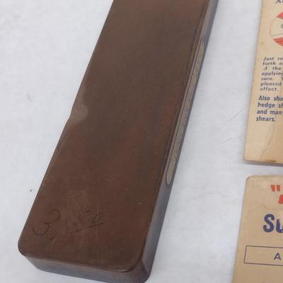 Set of 10 'A-1' Barber and Beautician Scissor Sharpeners and Includes a Pair of Sharpening Stones New Old Stock