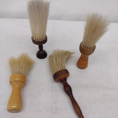 Set of Four Vintage Barber's Brushes