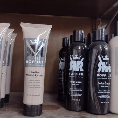Large Assortment of Mostly Roffler Brand Hair Care and Shave Products New Stock