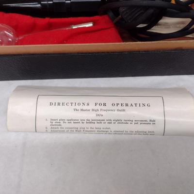 Vintage Master Violet Ray High Frequency Electrotherapy Device Master Appliances Co.