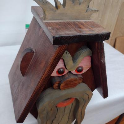 Large Folk Art Wood Birdhouse