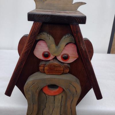 Large Folk Art Wood Birdhouse