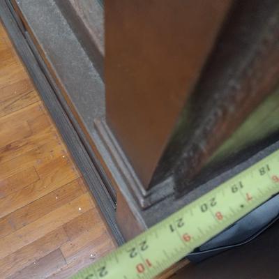 Antique 2-Piece Wood Framed Glass Display Front Apothecary Cabinet