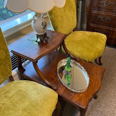 Pair of Chairs, Murano Goose, lamp & table