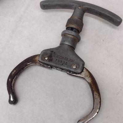 Antique Argus 'The Iron Claw' Handcuff with Leather Pouch