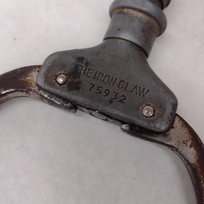 Antique Argus 'The Iron Claw' Handcuff with Leather Pouch