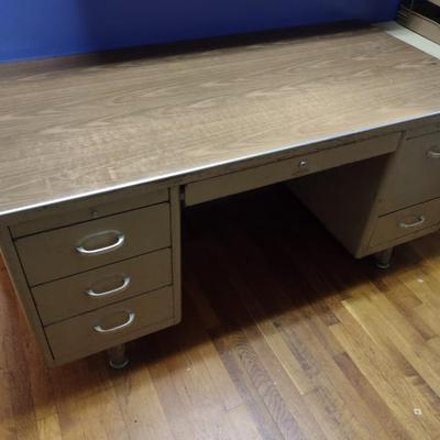 Vintage Art Metal Steel Office Desk