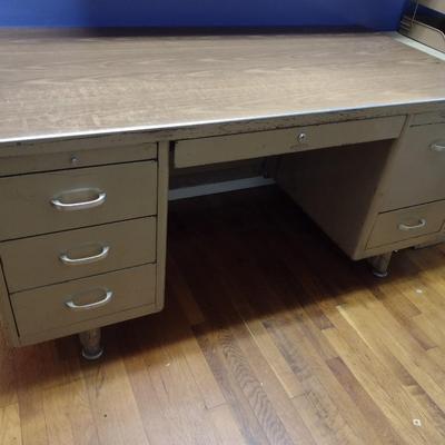 Vintage Art Metal Steel Office Desk