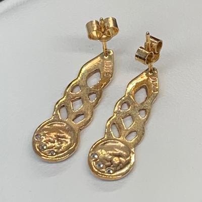 LOT 169: Made in Ireland ShanOre 10K Diamond Earrings, Tw 1.78g