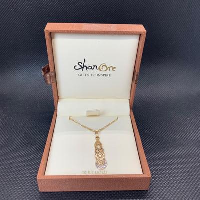 Lot 170: Made in Ireland ShanOre 10K & Diamond Necklace, 18