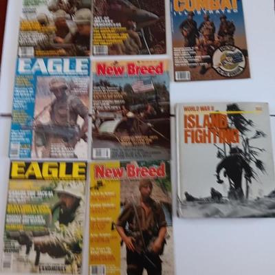 Military Back issue magazines - Combat - New Breed - Eagle - with WW II Island fighting book