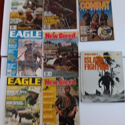Military Back issue magazines - Combat - New Breed - Eagle - with WW II Island fighting book