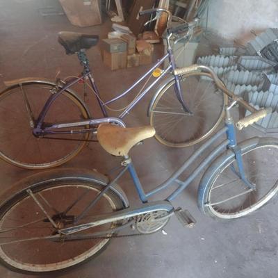 Pair of Vintage Bicycles includes a Western Flyer and a Courier 3 Women's Design