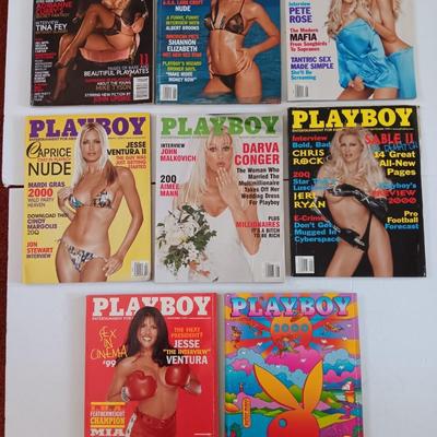 Playboy back issue magazines - Nell McAndrew - HEF'S Twins - Caprice - Darva Conger -