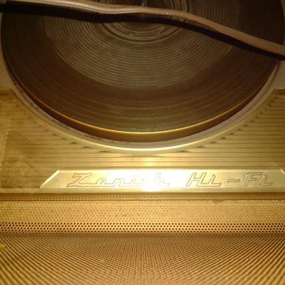 Vintage Mid Century Zenith Hi-Fi Portable Turntable