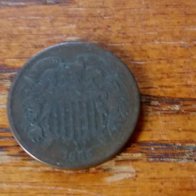 LOT 56 1865 TWO CENT PIECE