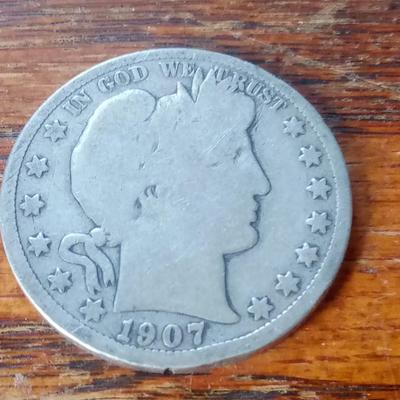 LOT 59 1907-D BARBER HALF DOLLAR