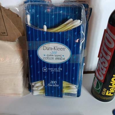 Gun cleaning items - chemicals - grease - cleaning rod and pads