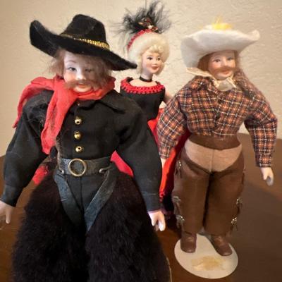 Miniature custom dolls Native American & Cowboy