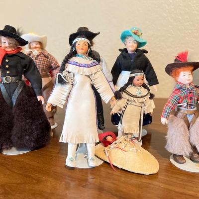 Miniature custom dolls Native American & Cowboy