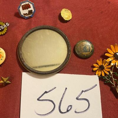 Vintage Pins and Mirror