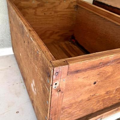 Two (2) Large Handmade Wooden Storage Boxes